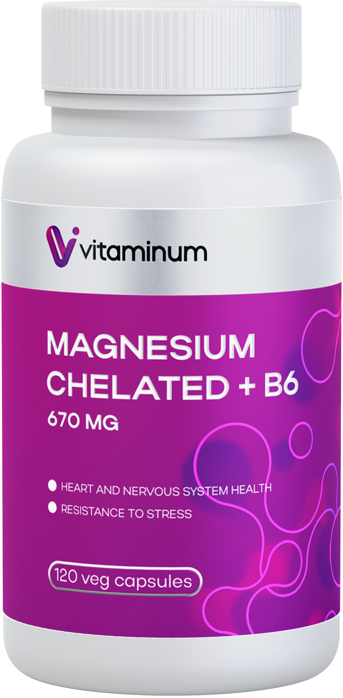  Vitaminum МАГНИЙ ХЕЛАТ + витамин В6 (670 MG) 120 капсул 800 мг  в Копейске